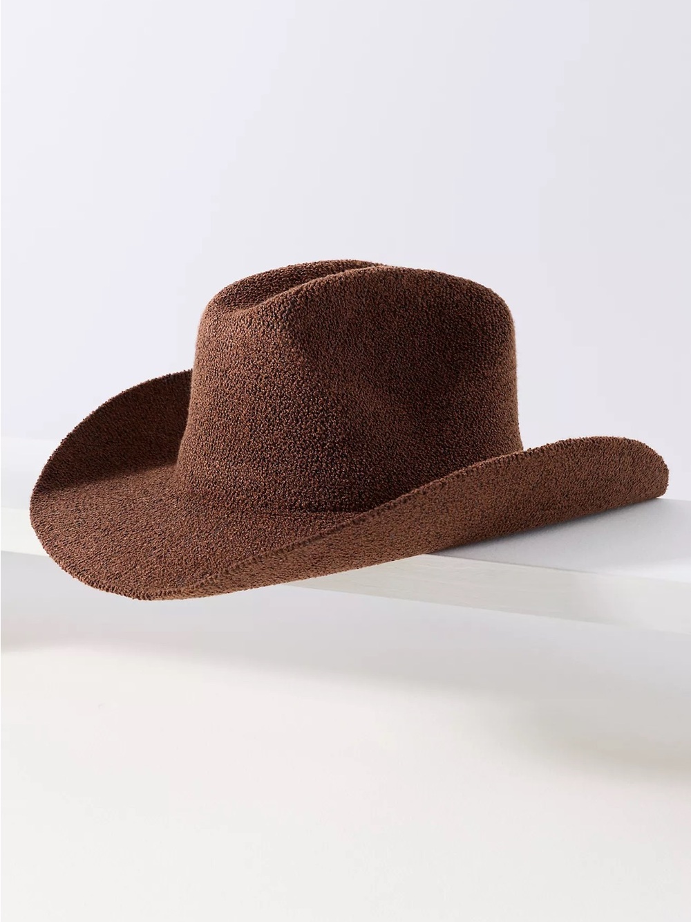 Anthropologie Chocolate Brown Textured Rancher Hat NUBBY COWBOY RANCHER